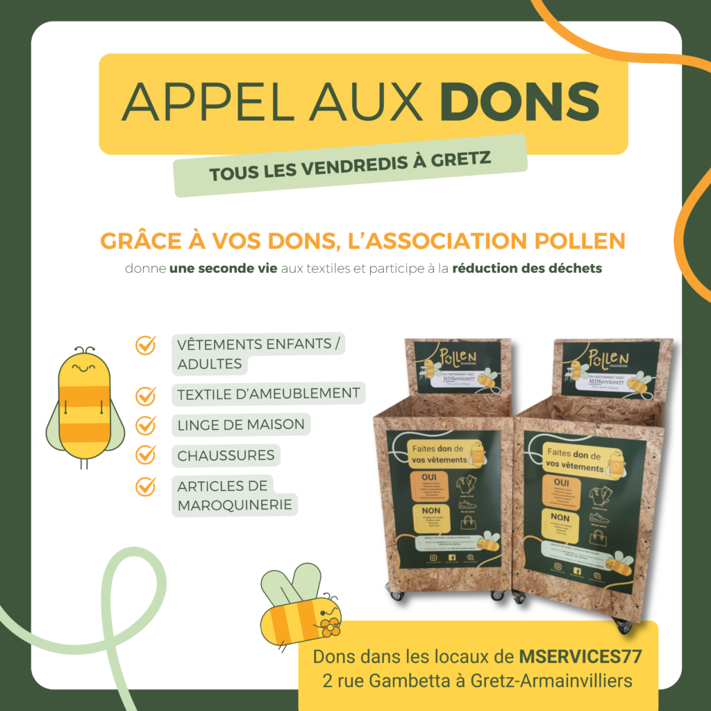 Image illustrant l'appel aux dons pour les premières ventes de Pollen Ressourcerie